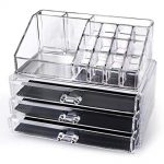 Home-it Clear acrylic Jewelry organizer and makeup organizer cosmetic  organizer and Large 3 Drawer