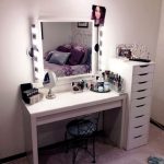 Home Creatives, Splendid Furniture Delightful Modern Makeup Vanity Set With  Lighted Mirror Pertaining To Splendid