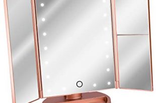 Navaris LED Kosmetikspiegel Faltbarer Standspiegel - beleuchteter