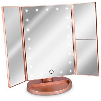 Navaris LED Kosmetikspiegel Faltbarer Standspiegel - beleuchteter 