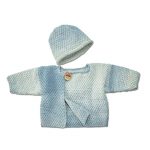 Modell 098/6, Baby-Jacke und Mütze aus Pinta von Junghans-Wolle, 1 versch.  Farben