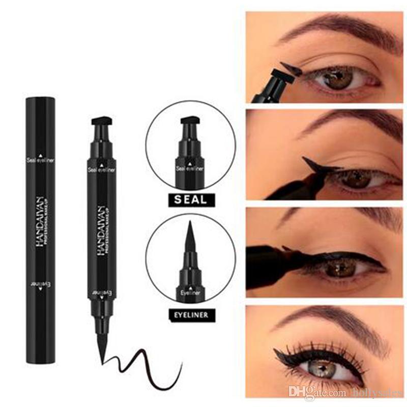 Großhandel Dual End Black Liquid Eyeliner Pencil Pro Wasserdichtes  Langanhaltendes Makeup Eyeliner Pen + Cat Line Eye Makeup Schablonen Von  Hollysales, 