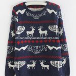 kundenspezifischen Frauen aus 100% Baumwolle beleuchtet Weihnachten Strickmuster  Pullover