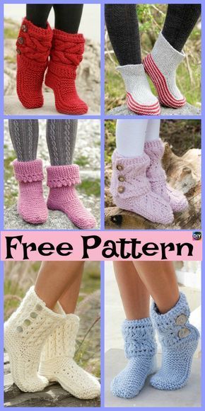 10 Knitted Cozy Slippers Free Patterns