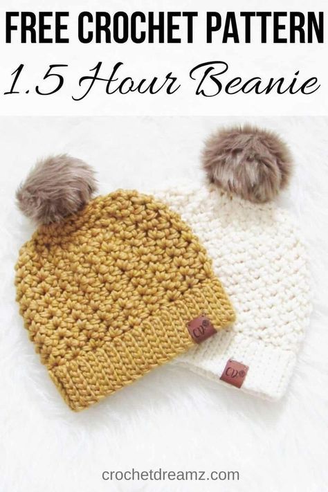 How to Crochet a Beanie, 1.5 Hour Chunky Hat