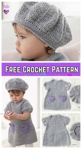 DIY Crochet Beehive Baby Dress And Hat - FREE Pattern        #Babies #baby #baby...
