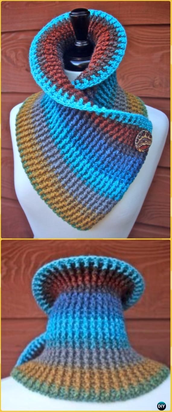 Crochet Infinity Scarf Cowl Neck Warmer Free Patterns & Instructions