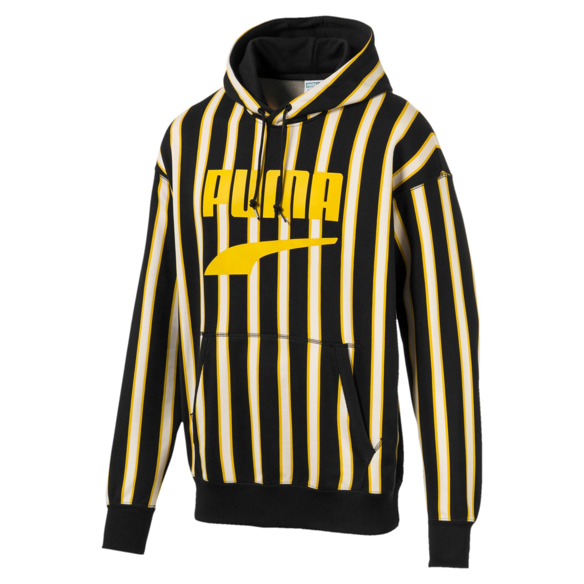 PUMA Downtown Po Graphic Men's Hoodie in Black/AOP size X Small