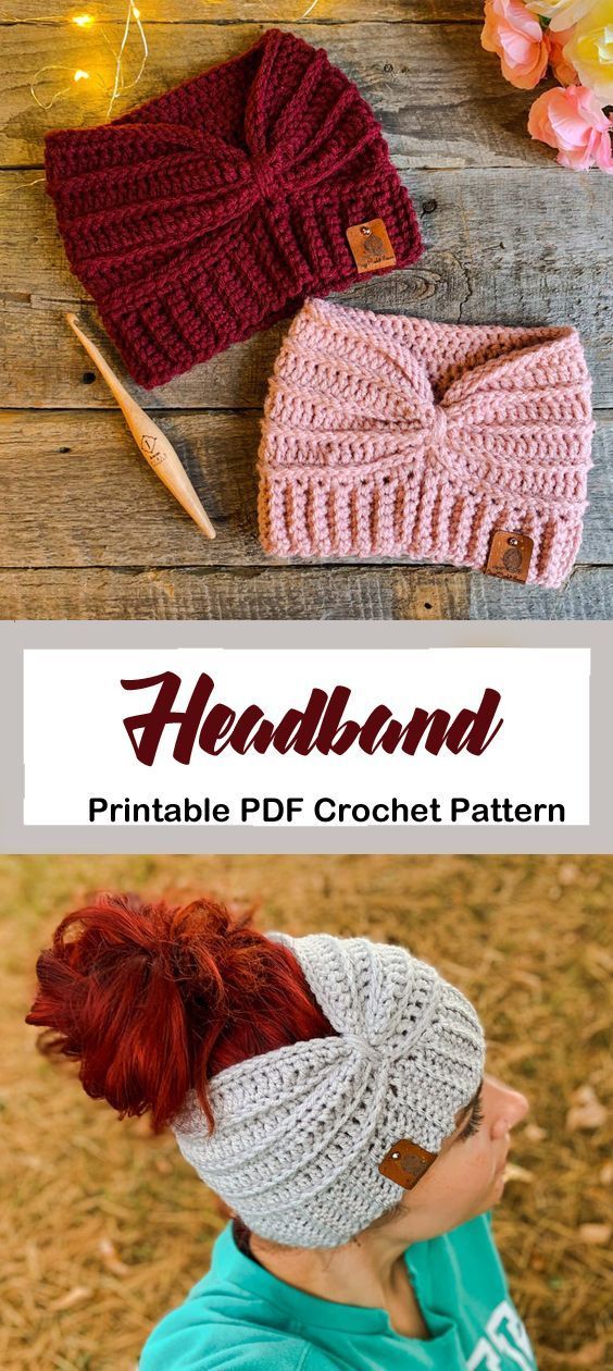 Make a cozy ear warmer. headband crochet pattern- ear warmer crochet pattern pdf