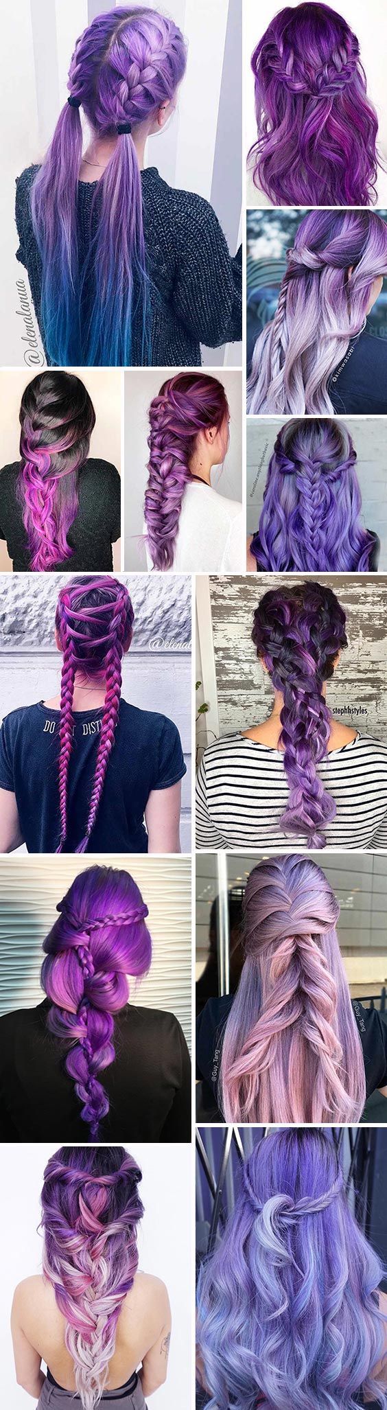 24 Inspirational Ideas To Braid Your Purple Hair