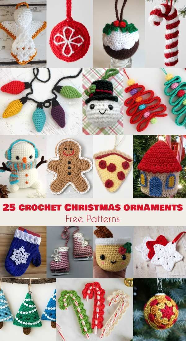 25+ Free Patterns of Crochet Christmas Ornaments