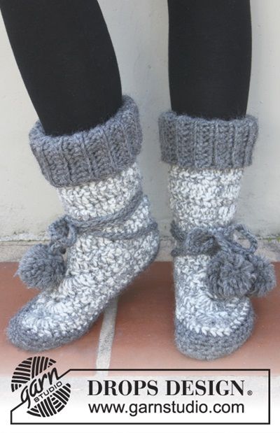 DIY 8 Knitted & Crochet Slipper Boots Free Patterns