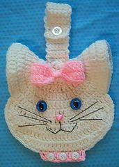 3 D Kitty Cat Crochet Towel Topper pattern by LinMarie Creations