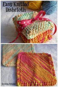 32 Easy Knitted Gifts – Easy Knit Dishcloth – Last Minute Knitted Gifts, Best Kn…