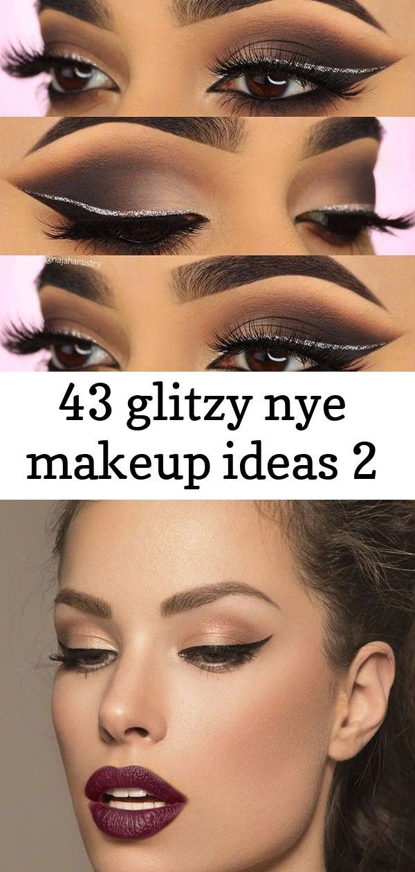 43 glitzy nye makeup ideas 2 #glittereyeliner Smokey Eye and Glam Glitter Eyelin…