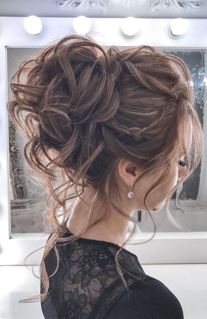 44 Messy updo hairstyles - The most romantic updo to get an elegant look - Wedding hairstyles | Wedding makeup | Nail Art Designs