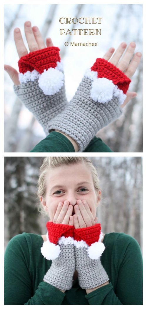 6 Christmas Fingerless Mittens Free Crochet Patterns & Paid – DIY Magazine