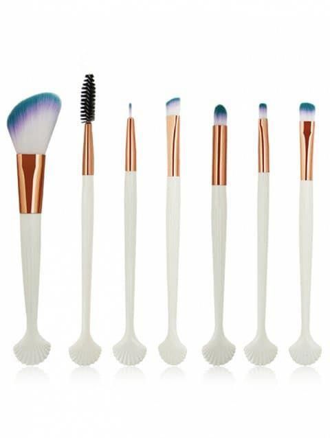 7Pcs Shell Shaped Ultra Soft Travel Makeup Brush Kit - multicolor C #Products #F...