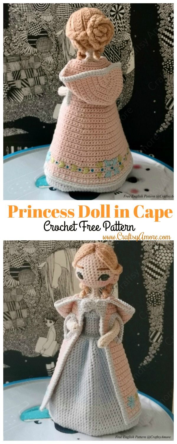 Amigurumi Princess Doll in Cape Crochet Free Pattern – Part 2 Cape