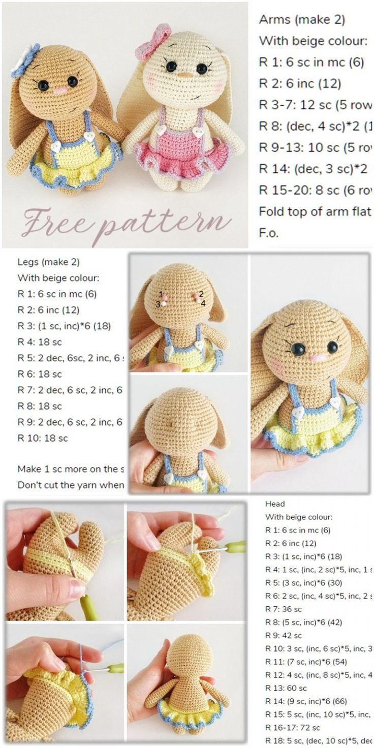 Amigurumi Spring Bunny in Dress Free Crochet Pattern – Amigurumi Crochet   -  ...