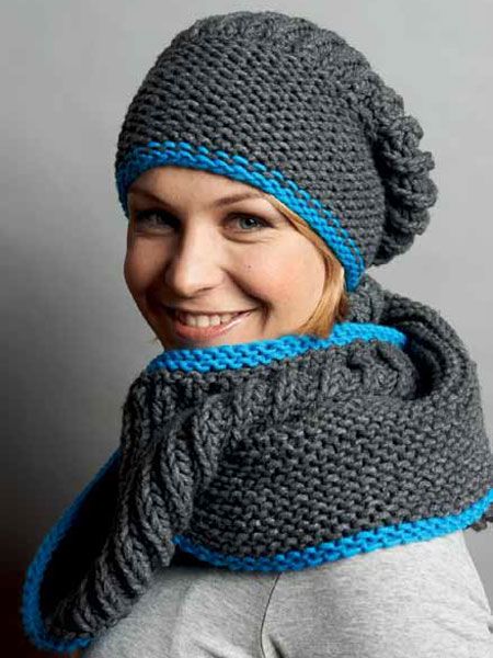 Anleitung: Loop-Schal und passende Mütze stricken