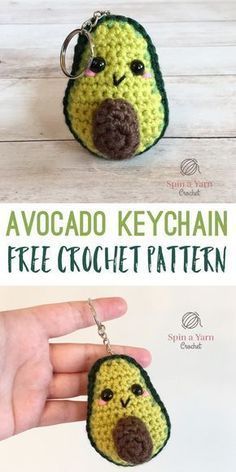 Avocado Keychain Free Crochet Pattern