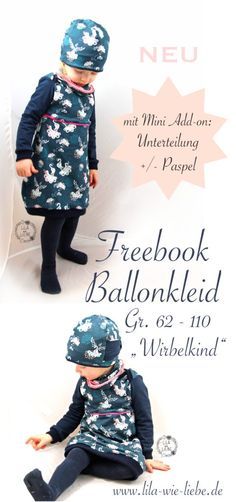 Ballonkleid für Kinder nähen – Freebook „Wirbelkind“ Gr. 86-110