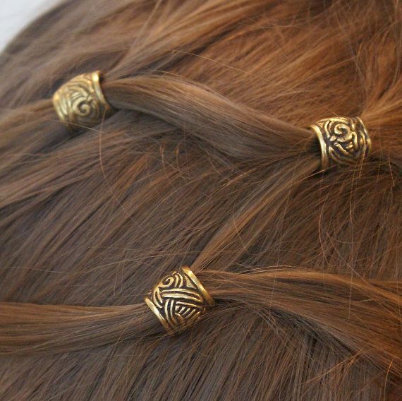 Beads for hair beads for beard bead for dreadlocks hair Accessories jewelry medieval Viking pagan Sw