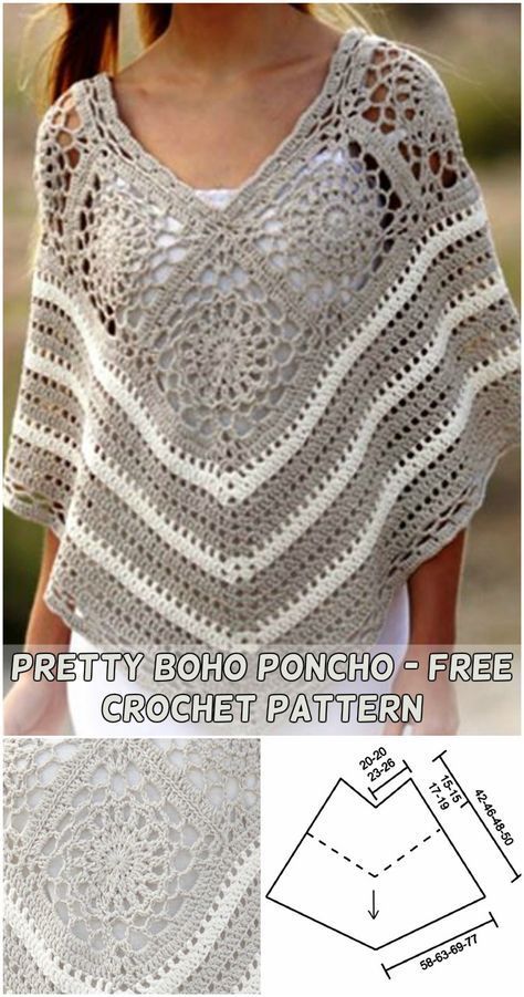 Beautiful Crochet & Knit Poncho Ideas – Free Patterns