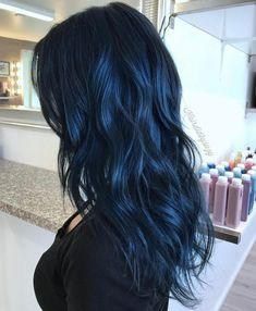 Blau Schwarz Frisur Ideen | Mitternachtsblau, Schwarzes haar und Haar – Damen …