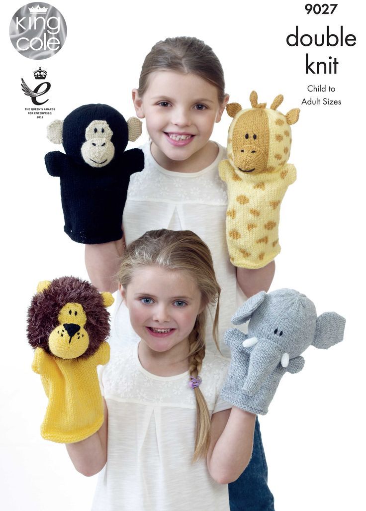 Bonecos de Mão de Animais de Tricô - Brinquedos King Cole Knitted - #Animais #...