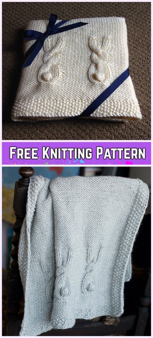 Bunny Cable Square Free Knitting Pattern