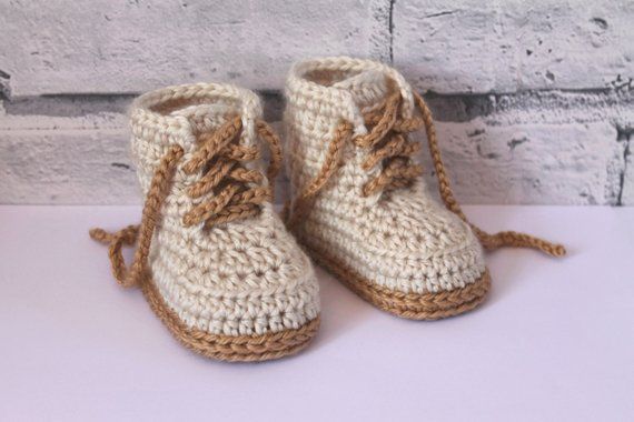 CROCHET PATTERN for Baby Boys "Combat" Boot Crochet Pattern, Beige Crochet Baby Army Boots, street shoes English Language Only