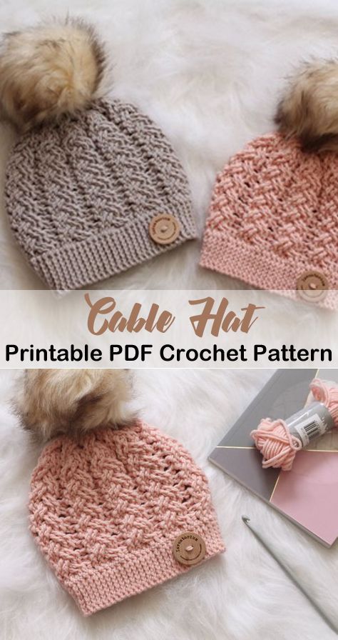 Cabled Hat Crochet Pattern