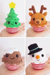 Christmas Cupcake Crochet Ornaments