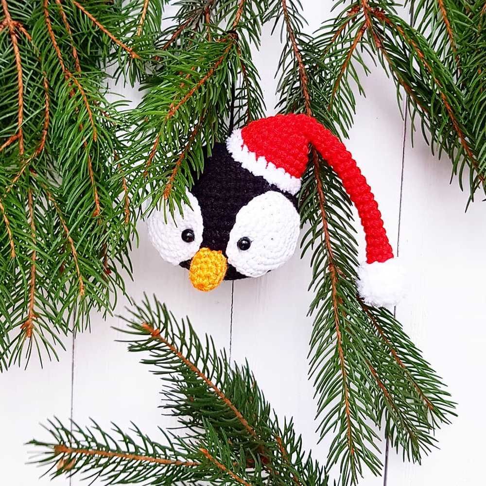 Christmas ornament crochet penguin