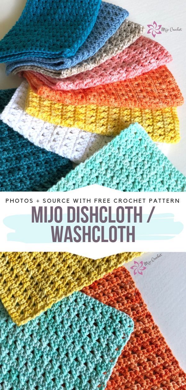 Colorful Crochet Washcloths Free Patterns