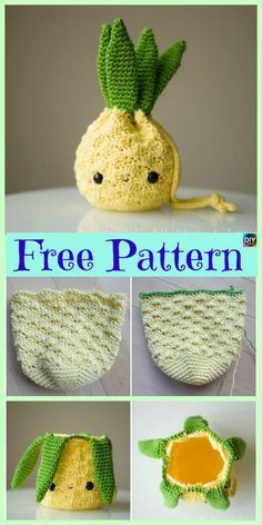 Crochet Amigurumi Pineapple Design - Free Patterns - Hetty J.