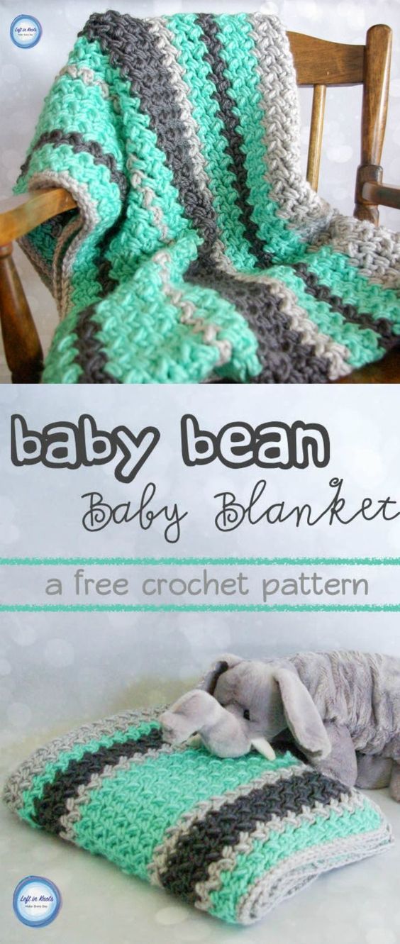 Crochet Baby Bean Baby Blanket – Free Pattern