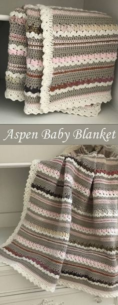 Crochet Baby Blanket Pattern - Aspen Blanket - Woodland Baby - Easy Pattern by Deborah O'Leary Patterns