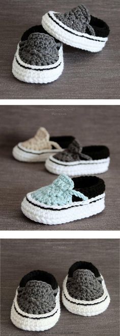 Crochet Baby Booties Crochet PATTERN. Vans style baby sneakers. Instant Download…