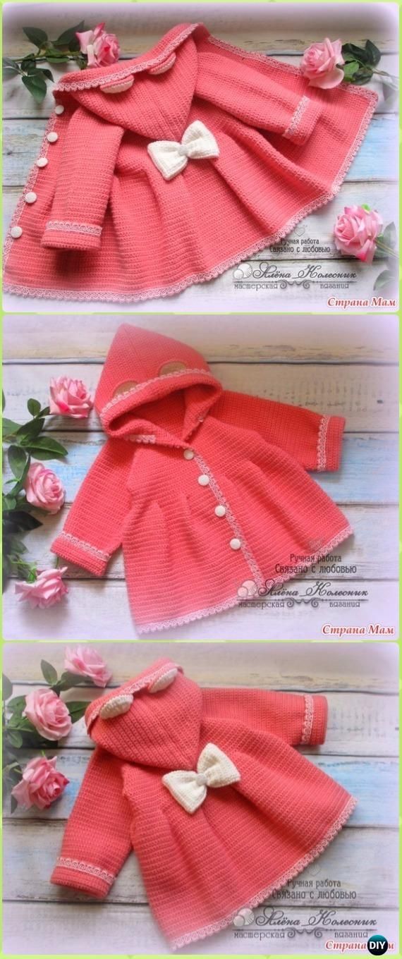 Crochet Baby Ruffled Cardigan Coat Free Pattern
