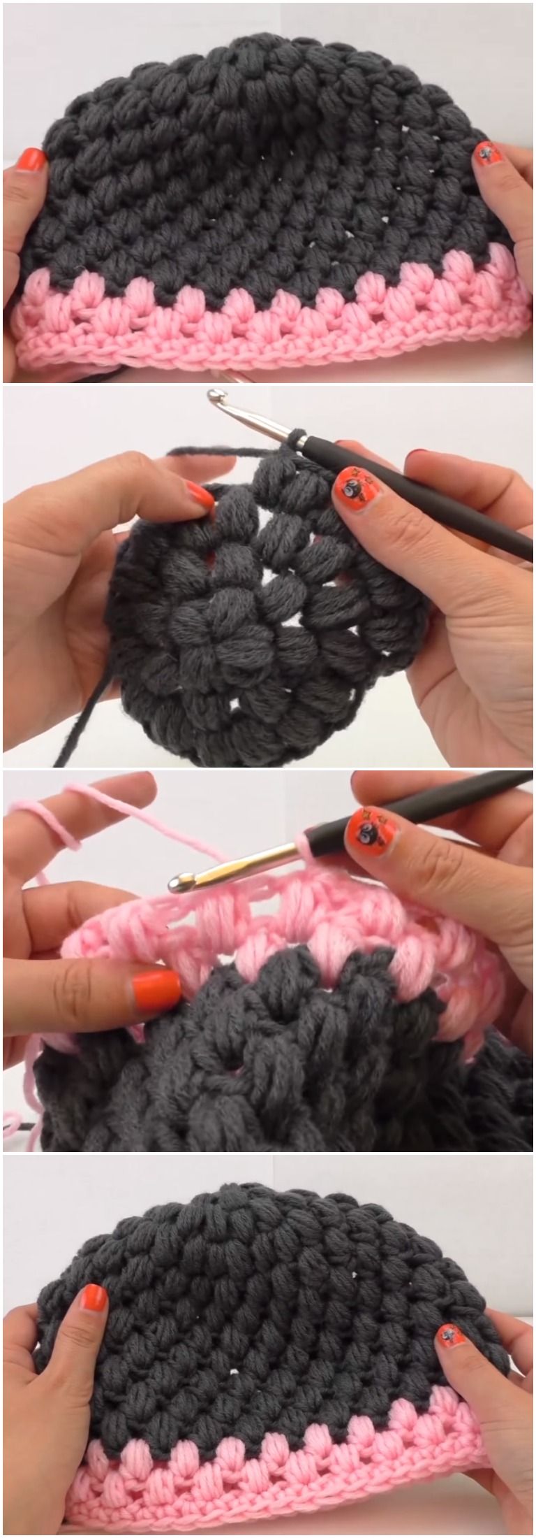 Crochet Beautiful Beanie Hat Puff Stitch