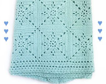 Crochet Blanket Pattern - Arielle's Square  - Easy Granny Square Pattern - Throw Afghan - by Deborah O'Leary Patterns