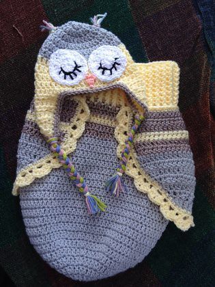 Crochet Cute Baby Owl Cocoon with Pattern