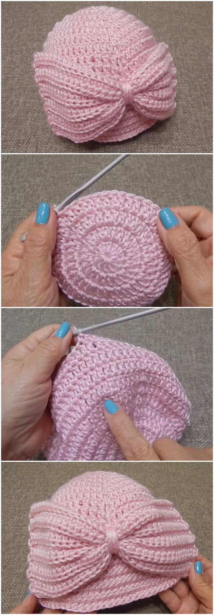 Crochet Easy Turban Beanie Hat