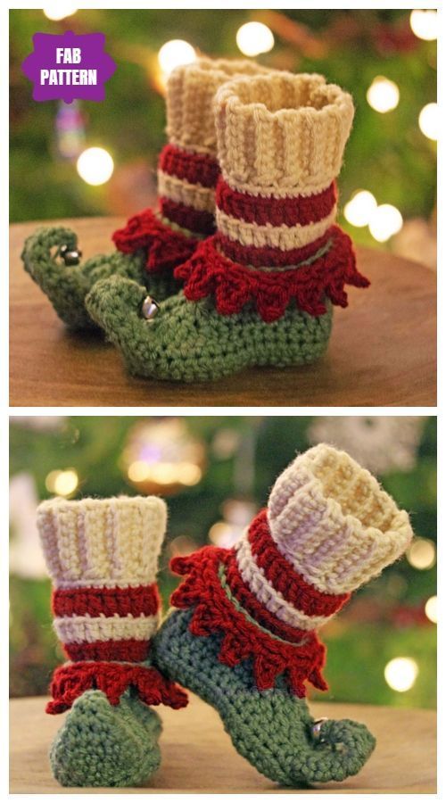 Crochet Just Elfin' Around Elf Slippers Crochet Pattern