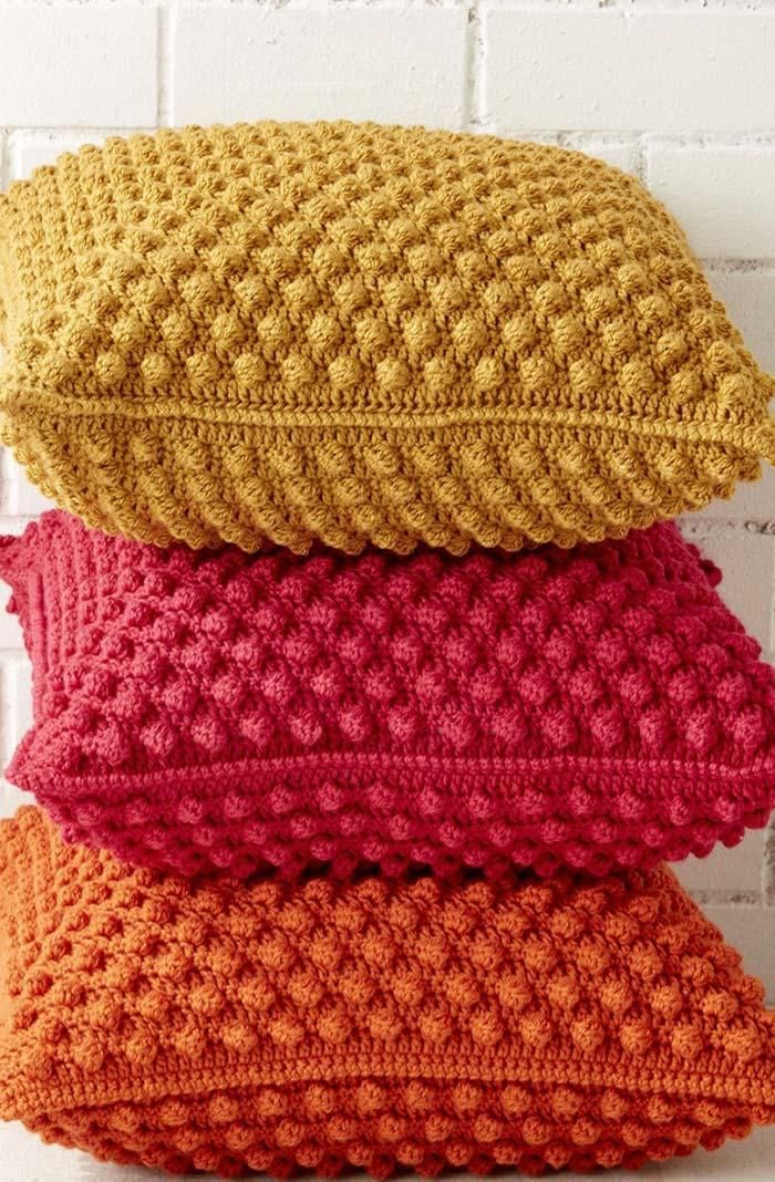 Crochet Kissenbezug: Siehe Tutorials und Vorlagen