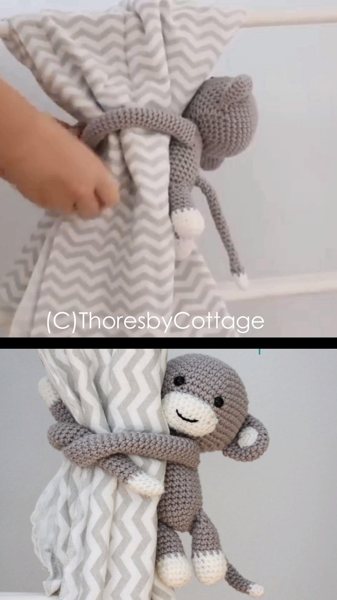 Crochet Monkey Curtain Tie Backs