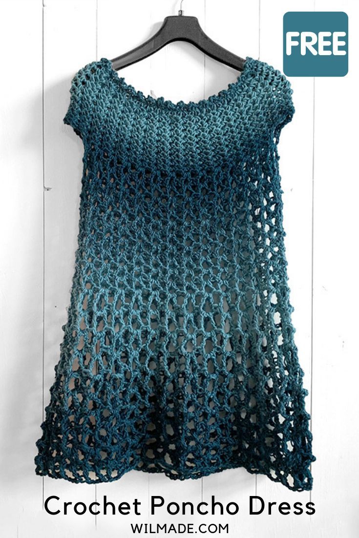 Crochet Poncho Dress – free crochet poncho pattern by Wilmade